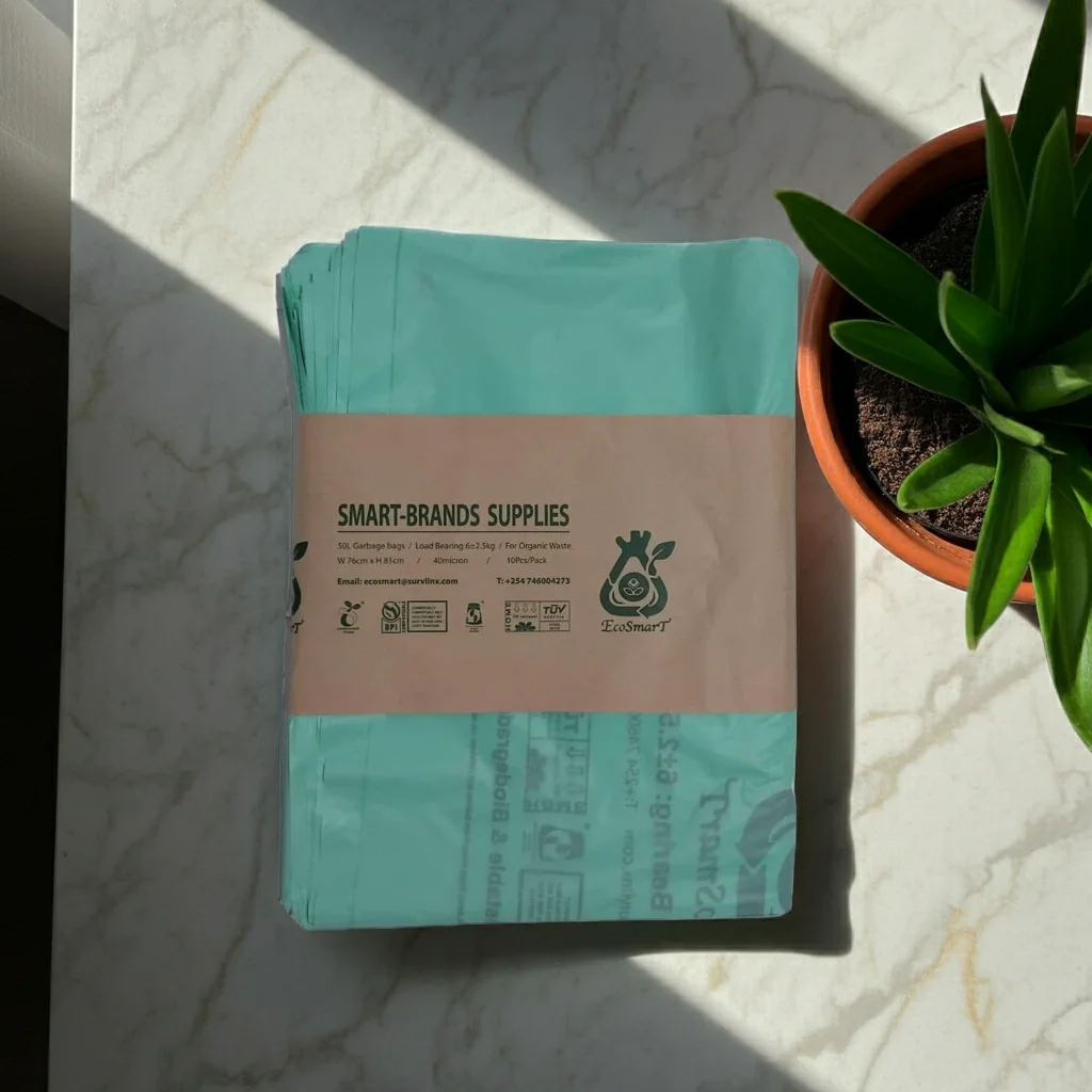 Green Biodegradable Bin Liners for Organic Waste - 50L