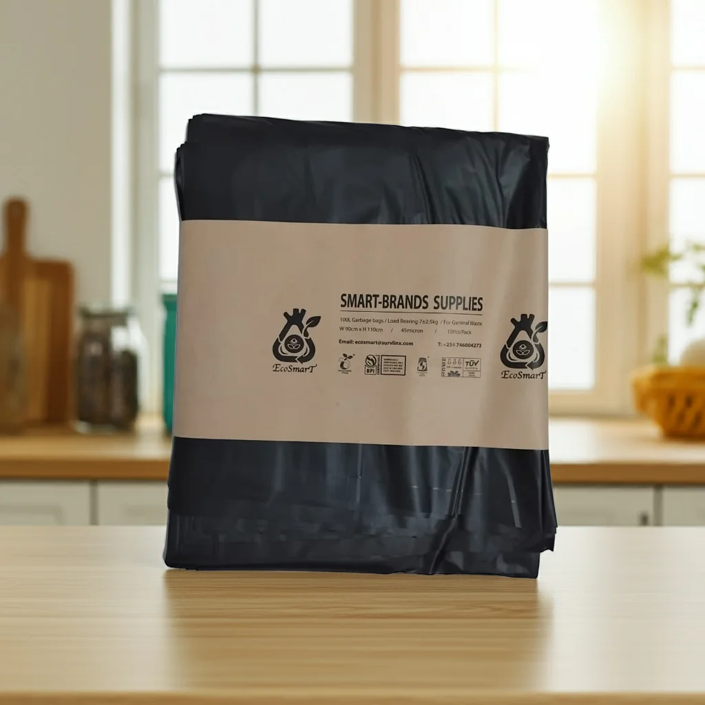 Black Biodegradable Bin Liners for General Waste - 100L
