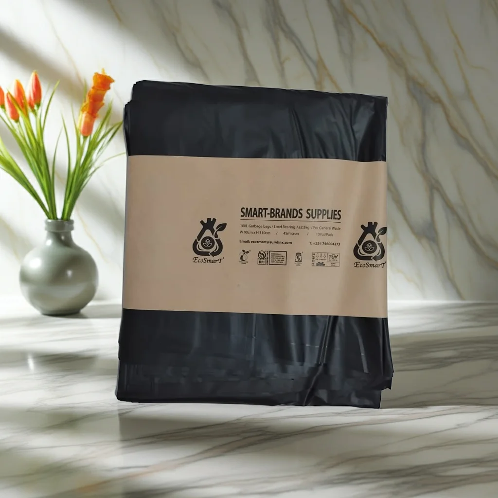 Black Biodegradable Bin Liners for General Waste - 100L
