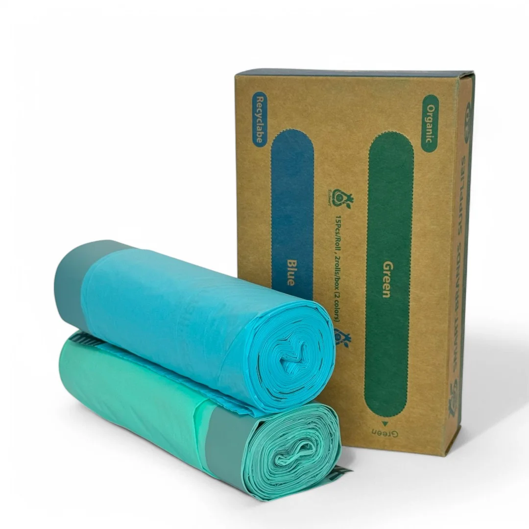 Biodegradable Combo-Box Green|Blue Bin Liners